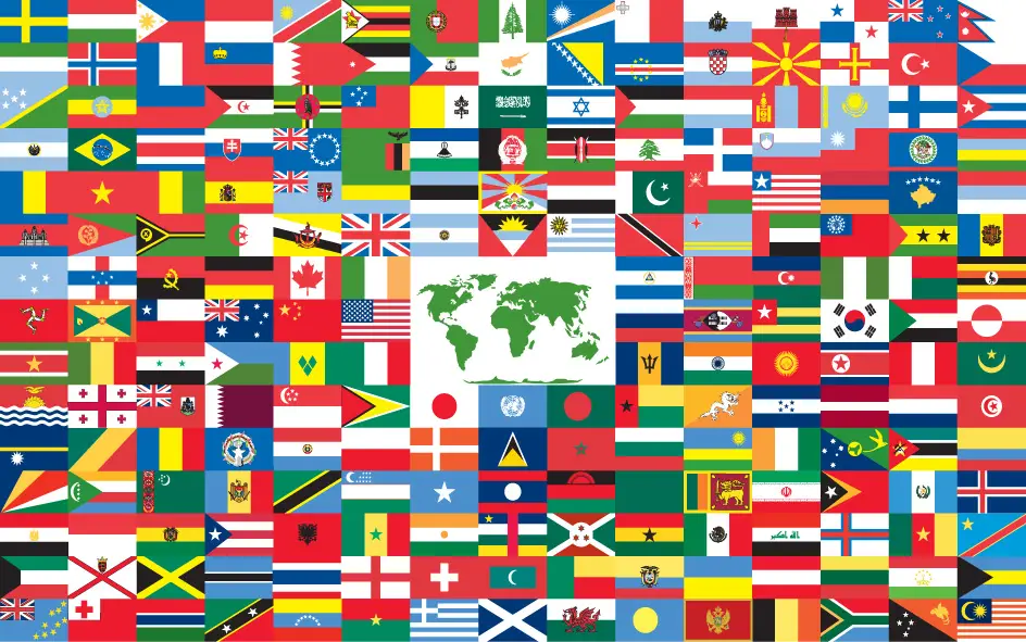 Bandera del Mundo con nombres